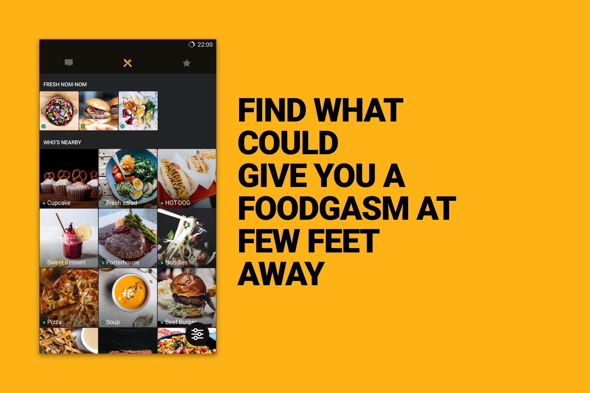 Grindr feel showing profile of delicious food instead of men