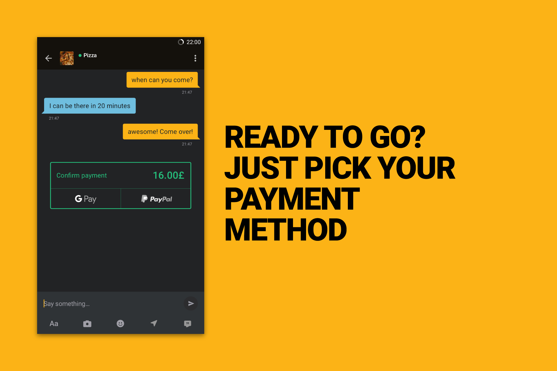 Confirm payment method to purchase