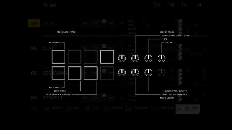 Akai MPK Mini control interface to manipulate HexaBeat tracks.