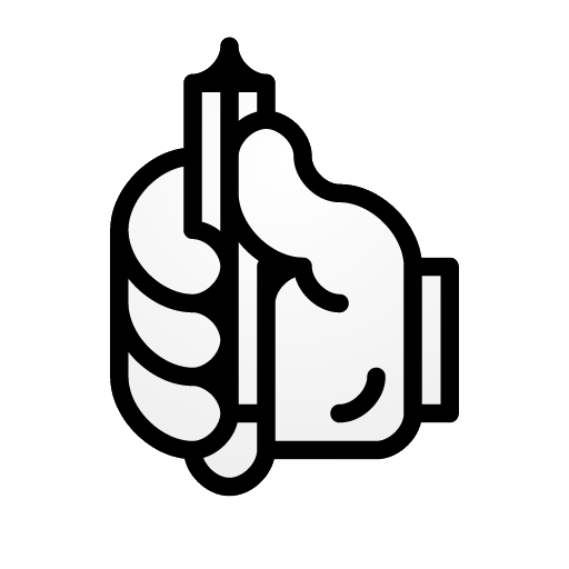 The Minimator icon, represented by a hand holding a pen.